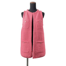 Load image into Gallery viewer, CHANEL COCO Button Gilet Knit Vest Size 34 Pink P72795 Cotton80% Nylon20%
