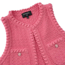 Load image into Gallery viewer, CHANEL COCO Button Gilet Knit Vest Size 34 Pink P72795 Cotton80% Nylon20%
