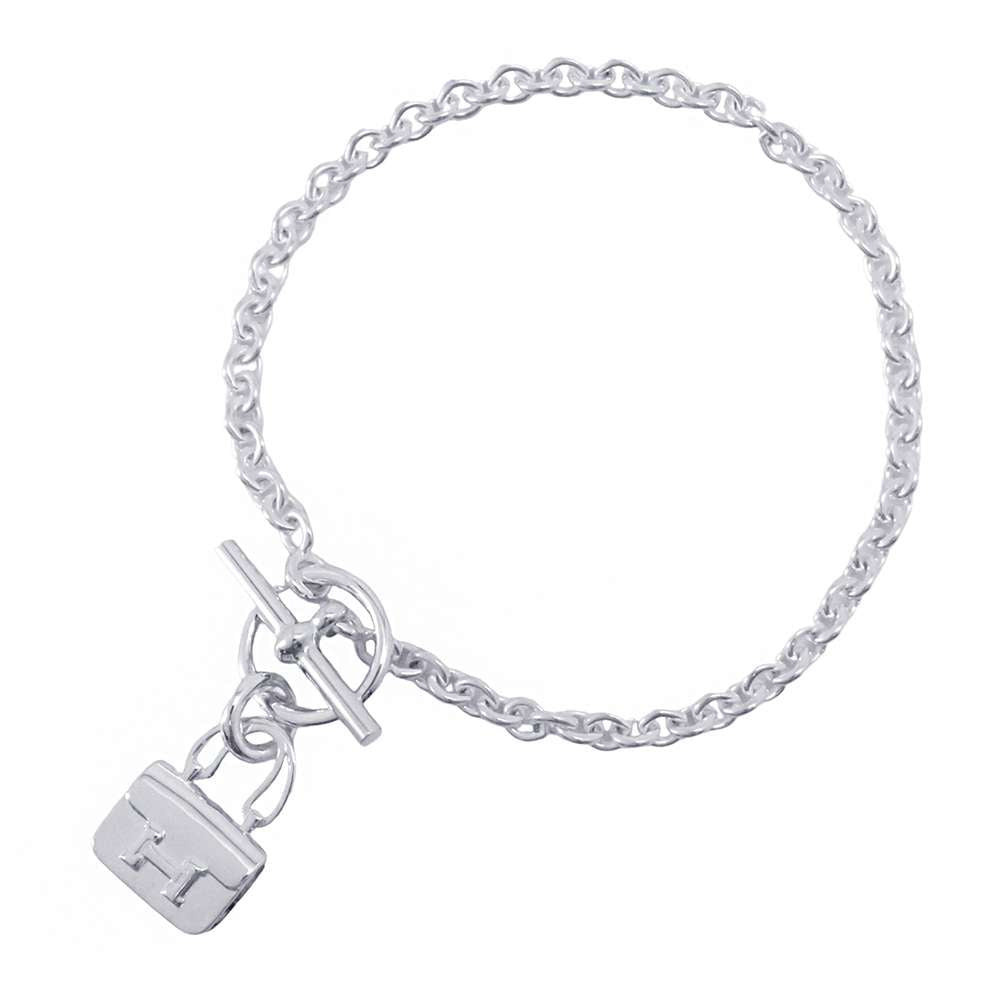 HERMES Constance Amulette Bracelet Size LG Sv925