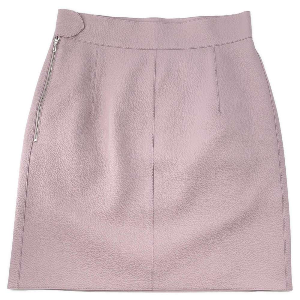 HERMES Skirt Size 36 Pink Deer Leather100%