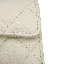 将图像加载到图库查看器中，CHANEL Matelasse Tri-Fold Wallet White AP0230 Caviar Leather
