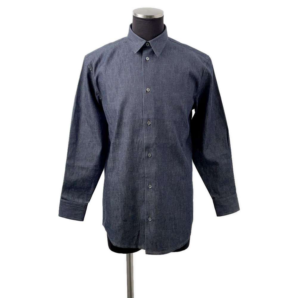 HERMES Denim shirt Size 38 IndigoBlue Cotton100%