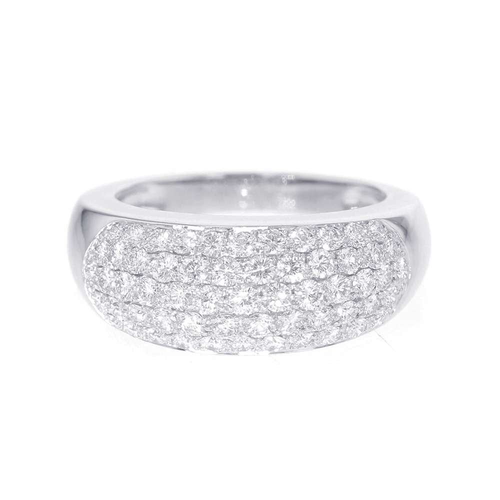 Van Cleef & Arpels Evolution Pave Diamond Ring Size Approximately No. 16 18K White Gold