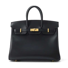 将图像加载到图库查看器中，HERMES Birkin Black Tadelakt Leather Size 25
