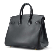 将图像加载到图库查看器中，HERMES Birkin Black Tadelakt Leather Size 25
