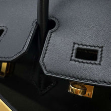 将图像加载到图库查看器中，HERMES Birkin Black Tadelakt Leather Size 25
