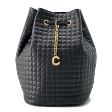 将图像加载到图库查看器中，CELINE CBag Charm SmallBackpack Black 188373 Leather
