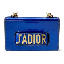 Load image into Gallery viewer, Dior J&#39;A DIOR ChainShoulder Bag Metalic Blue Patent Leather
