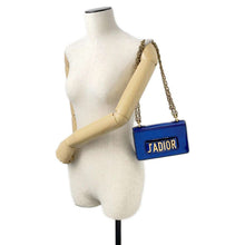 Load image into Gallery viewer, Dior J&#39;A DIOR ChainShoulder Bag Metalic Blue Patent Leather
