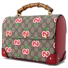 Load image into Gallery viewer, GUCCI GG Apple Bamboo 2way Bag Beige/Red 603221 GG SupremeCanvas
