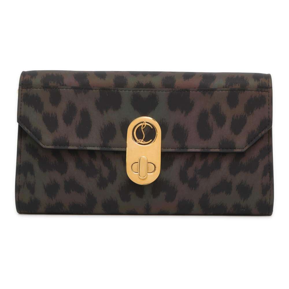 Christian Louboutin Elisa ChainShoulder Leopard Camouflage/Black/Red Leather