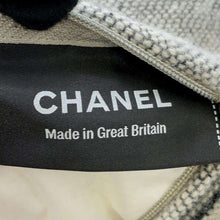 Load image into Gallery viewer, CHANEL Logo Double Face Cushion Black/Gray Wool 90% Cashmere10%
