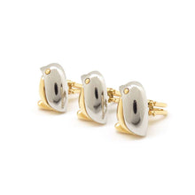 Load image into Gallery viewer, BVLGARI Penguin cufflinks x3 K18YG WG
