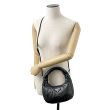 将图像加载到图库查看器中，PRADA Padded Nappa 2WAY Handbag Black 1BA384 Leather
