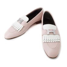 Load image into Gallery viewer, HERMES Mocassins Royale Rose・Porslaine/White Calf Leather Size 37H
