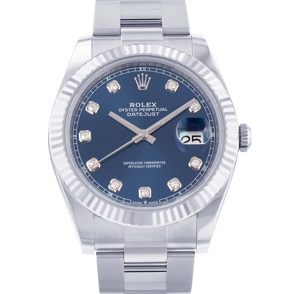 ROLEX Datejust W41mm Stainless Steel K18WG Bright Blue Dial 126334G