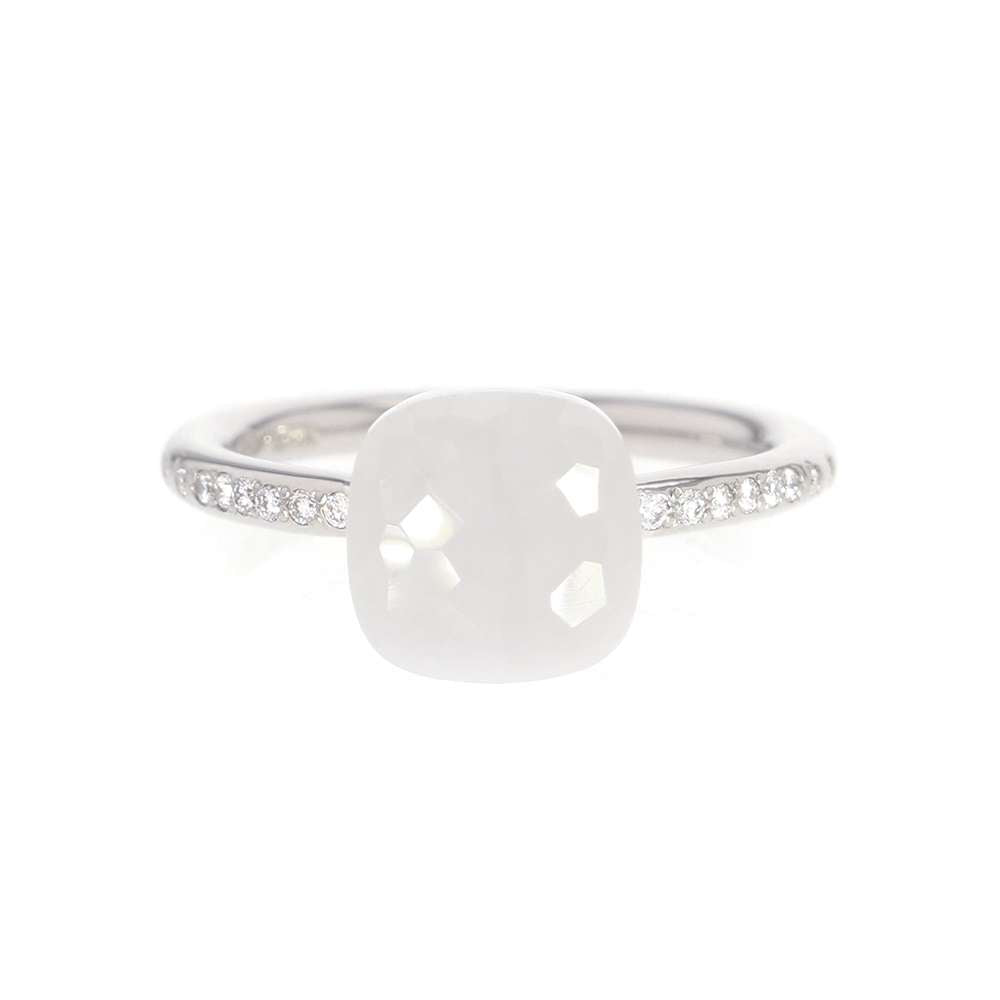 Pomellato Nude Milky Petite Ring Size 51/#11 PAC2032_UW000_B0QLT 18K White Gold