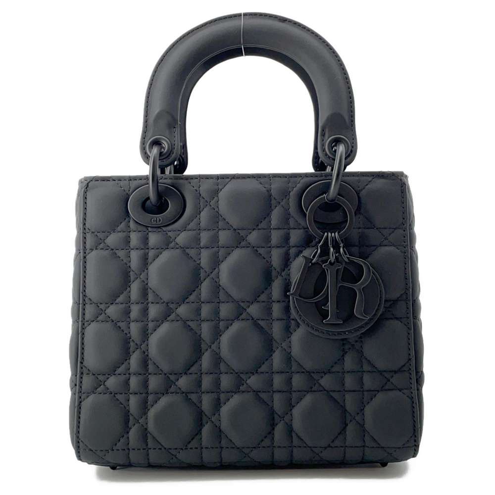 Dior Lady Dior Cannage Black M0538SLOI_M989 Ultra Matt Calf Leather Skin Size Small