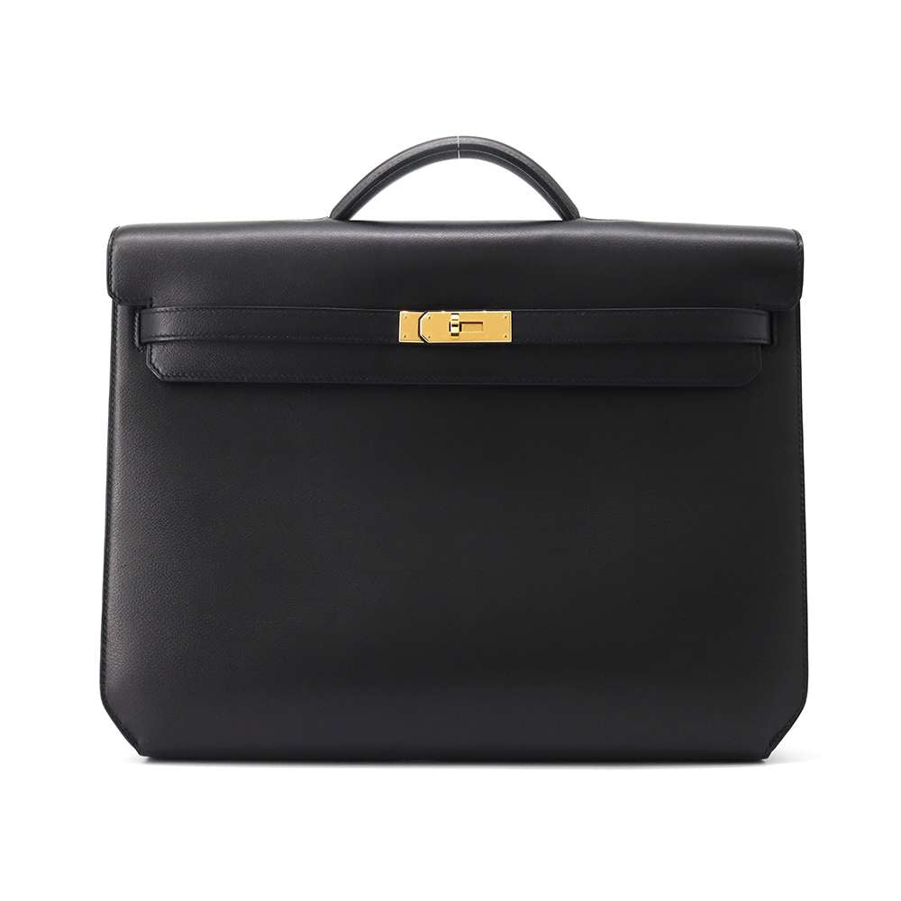 HERMES Kelly Depeche Black Evercolor Size 36