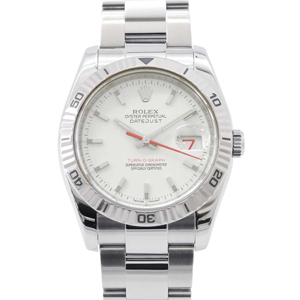 ROLEX Datejust Turn-O-Graph W36mm Stainless Steel WG White Dial 116264