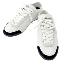 将图像加载到图库查看器中，CHANEL Sneakers White/BlackG45714 Calf Leather  Suede Size 36
