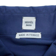 将图像加载到图库查看器中，HERMES Zip-up Shirt Size 36 Navy Cotton100%
