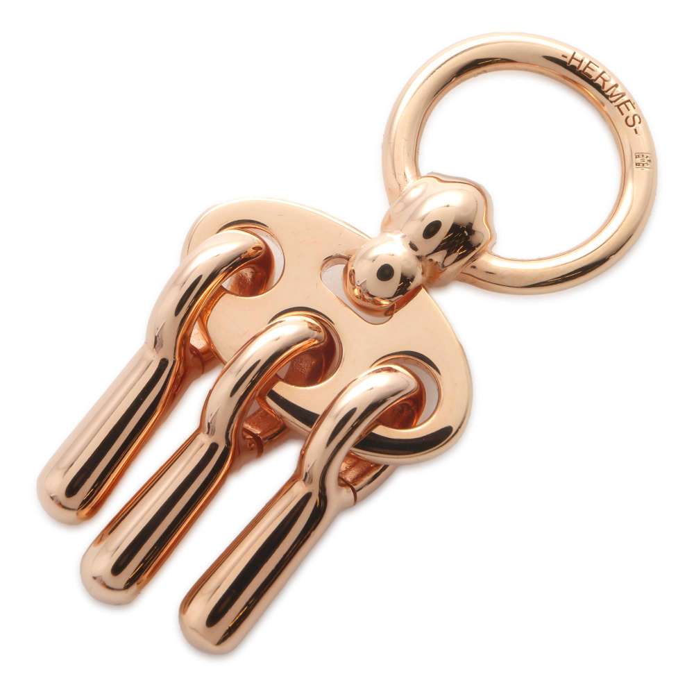 HERMES ScarfRing TwillyMors a Jouet Pink Gold Metal