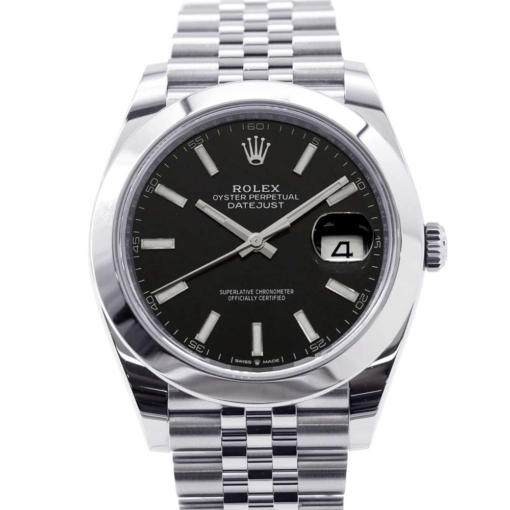 ROLEX Datejust W41mm Stainless Steel Bright Black Dial 126300