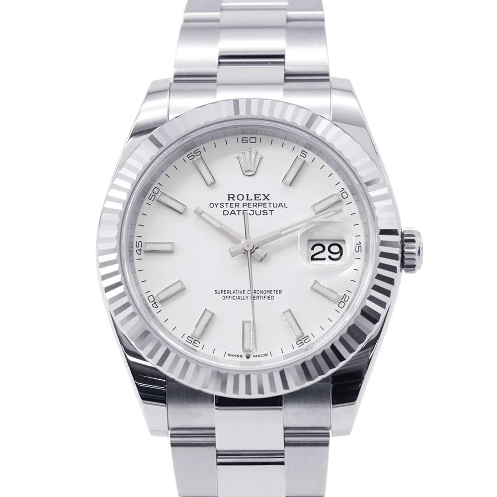 ROLEX Datejust W41mm Stainless Steel K18WG White Dial 126334