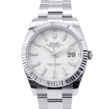 将图像加载到图库查看器中，ROLEX Datejust W41mm Stainless Steel K18WG White Dial 126334
