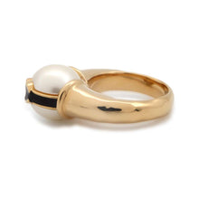 Load image into Gallery viewer, CHANEL CC Logo Pearl Ring Size 53 ABD289 Metal Faux Pearl
