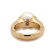 将图像加载到图库查看器中，CHANEL CC Logo Pearl Ring Size 53 ABD289 Metal Faux Pearl
