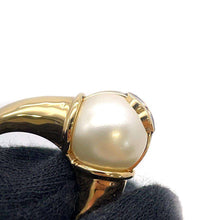 Load image into Gallery viewer, CHANEL CC Logo Pearl Ring Size 53 ABD289 Metal Faux Pearl
