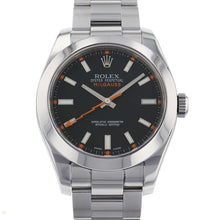 将图像加载到图库查看器中，ROLEX Milgauss W40mm Stainless Steel Black Dial 116400
