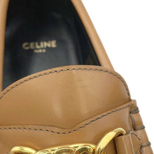 将图像加载到图库查看器中，CELINE TriompheChain Margaret Loafers Light Tan Leather Size 35
