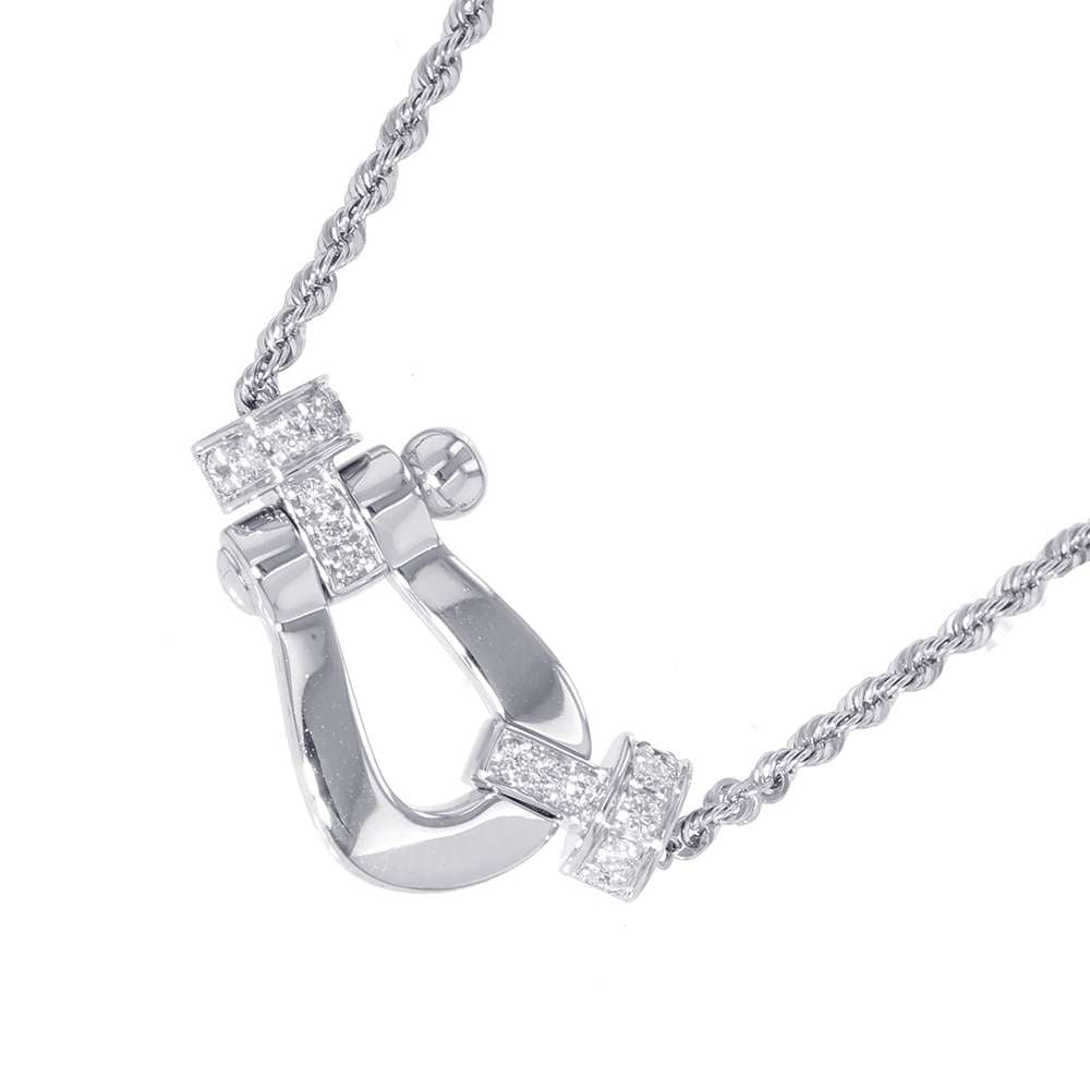 FRED Force 10 Necklace Size Medium 7B0238 18K White Gold