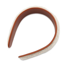 Load image into Gallery viewer, CELINE Triomphe Headband Brown/White 460TA3LSS Mouton Leather
