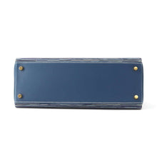 将图像加载到图库查看器中，HERMES Kelly Retourne Blue Thalassa Box Calf Leather Vibrato Size 32
