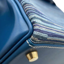 Load image into Gallery viewer, HERMES Kelly Retourne Blue Thalassa Box Calf Leather Vibrato Size 32
