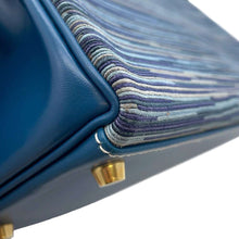 将图像加载到图库查看器中，HERMES Kelly Retourne Blue Thalassa Box Calf Leather Vibrato Size 32
