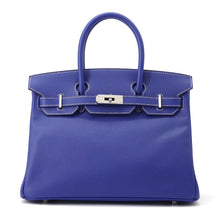 将图像加载到图库查看器中，HERMES Birkin candy Blue Electric/Mykonos Epsom Size 30
