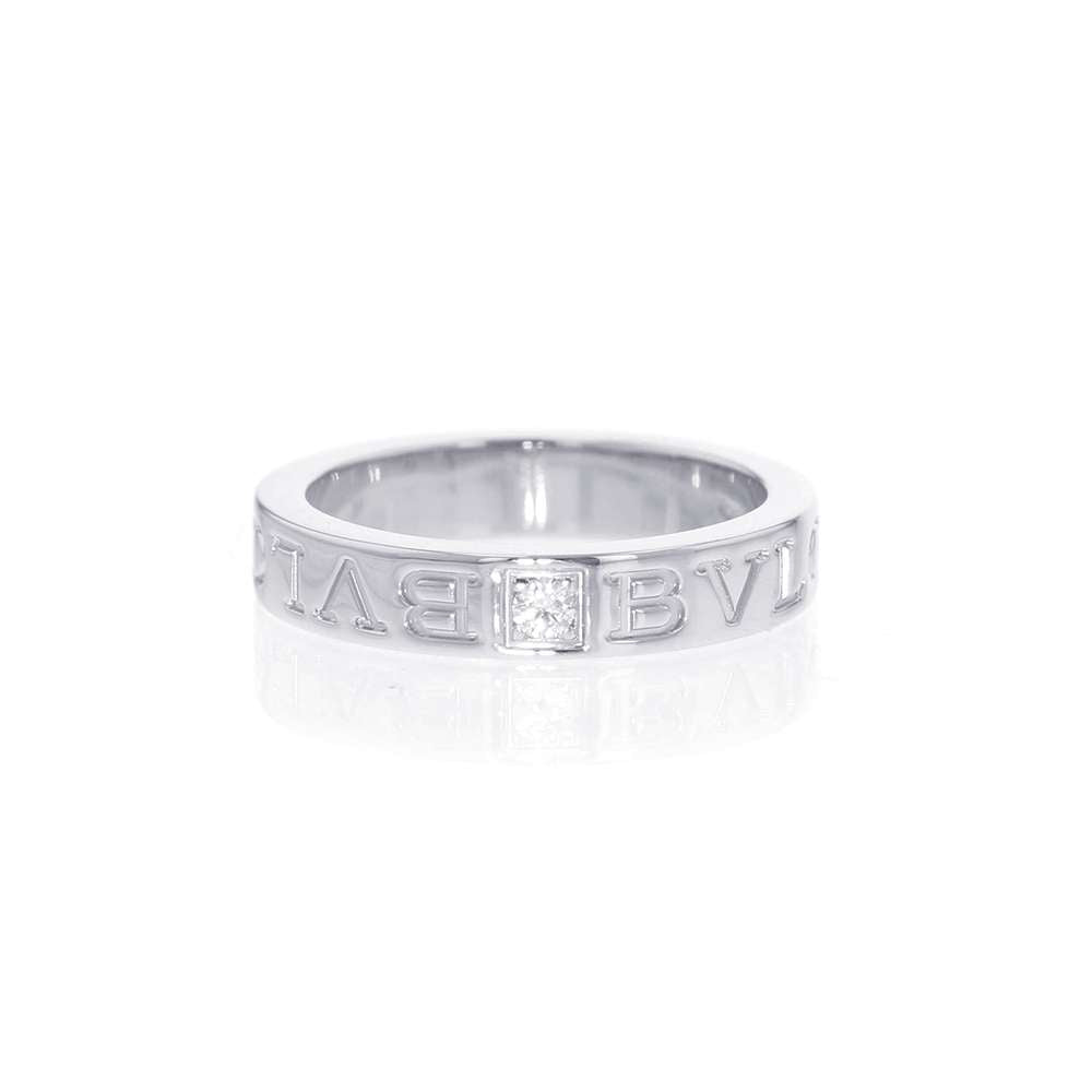 BVLGARI Double Logo 1P Ring Size No. 10 18K White Gold