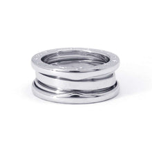 将图像加载到图库查看器中，BVLGARI B-zero1 Ring 2 bands Size #49/#9 18K White Gold
