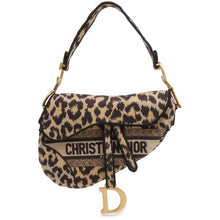 将图像加载到图库查看器中，Dior Saddle bag Leopard M0446 Canvas
