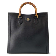 Load image into Gallery viewer, GUCCI Diana Bamboo Tote Bag Black 703218 Leather Bamboo
