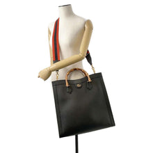 Load image into Gallery viewer, GUCCI Diana Bamboo Tote Bag Black 703218 Leather Bamboo
