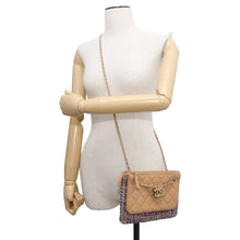 Load image into Gallery viewer, CHANEL Matelasse Chain ShoulderPouch Beige/Multicolor AP1074 Leather Tweed
