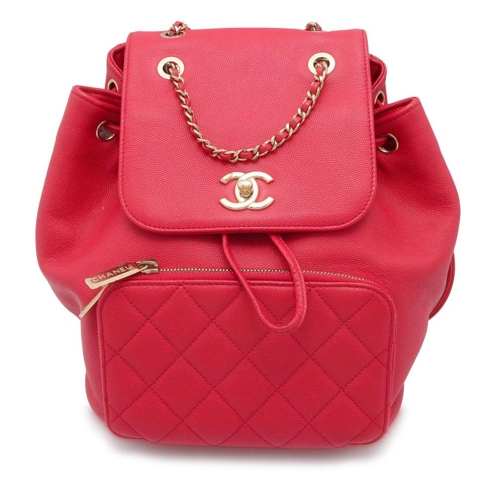 CHANEL Matelasse Business Affinity Backpack Pink A93748 Caviar Leather