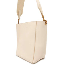 将图像加载到图库查看器中，CELINE Sangle Bucket Shoulder Bag Ivory 189303 Leather Size Small
