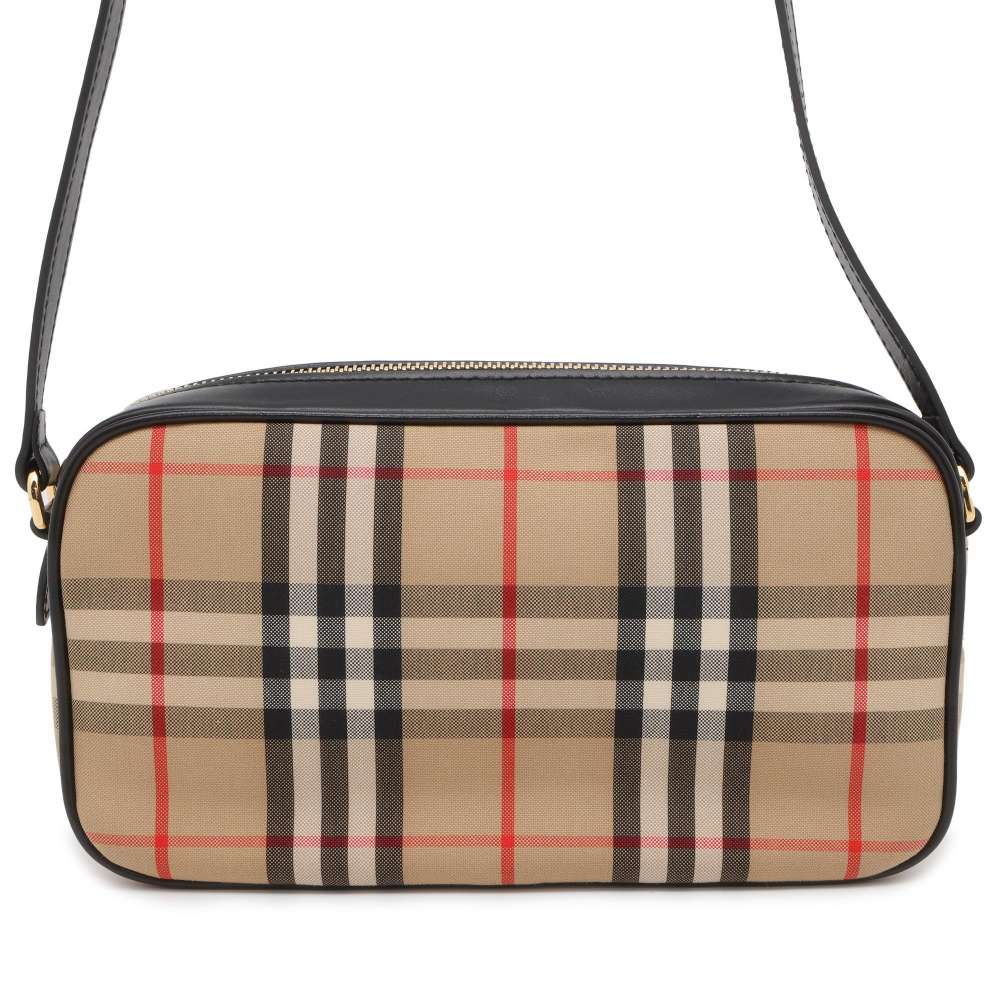 BURBERRY Nova Check Shoulder Bag Beige Canvas